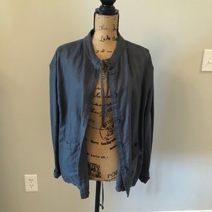 Hinge brand Linen olive green jacket. NWOT